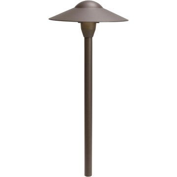 8" Outdoor LED Path Light in Textured Architectural Bronze , 12V Adjustable Exterior Dome Light, (8.25" W x 21" H), 15310AZT