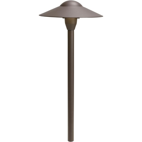 8" Outdoor LED Path Light in Textured Architectural Bronze , 12V Adjustable Exterior Dome Light, (8.25" W x 21" H), 15310AZT