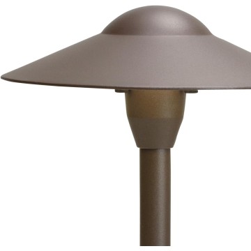 8" Outdoor LED Path Light in Textured Architectural Bronze , 12V Adjustable Exterior Dome Light, (8.25" W x 21" H), 15310AZT