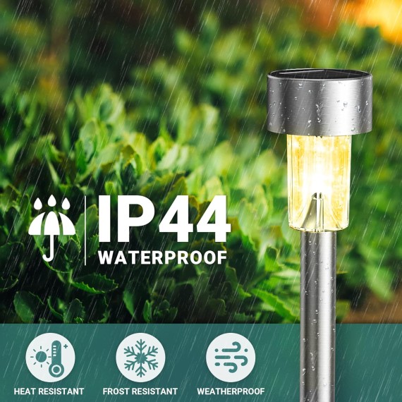 12Pack Solar Christmas Lights Outdoor Waterproof, Solar Lights Outdoor, Yard Decoration Garden Led Light Landscape Pathway Lights Stainless Steel