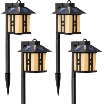 Japanese Decor Lights, Solar Pathway Lights, Solar Lights for Outside/Lawn/Patio/Yard/Pathway/Walkway/Driveway Decoration 4 Pack