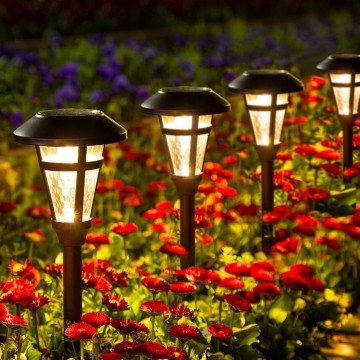 Bright Solar Outdoor Lights Decorative 6 Pack, Solar Pathway Garden Lights Auto On/Off, Solar Lights Outdoor Waterproof Bronze Finished, Driveway Lights LED Landscape Lighting for Lawn Yard