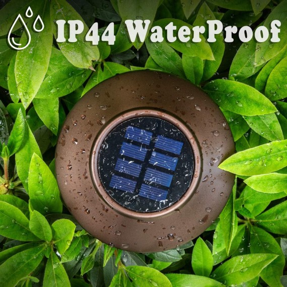 Bright Solar Outdoor Lights Decorative 6 Pack, Solar Pathway Garden Lights Auto On/Off, Solar Lights Outdoor Waterproof Bronze Finished, Driveway Lights LED Landscape Lighting for Lawn Yard