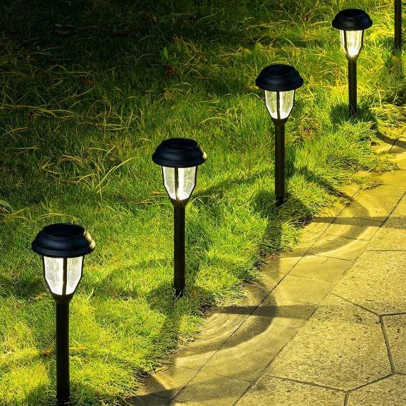Solar Lights Outdoor Waterproof, 8 Pack Solar Lights for Outside, Solar Garden Lights for Patio, Yard, Walkway, Lawn. (Warm White)