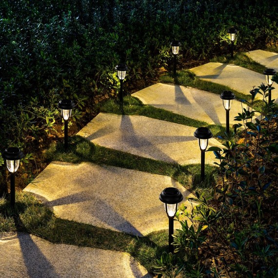 Solar Lights Outdoor Waterproof, 8 Pack Solar Lights for Outside, Solar Garden Lights for Patio, Yard, Walkway, Lawn. (Warm White)
