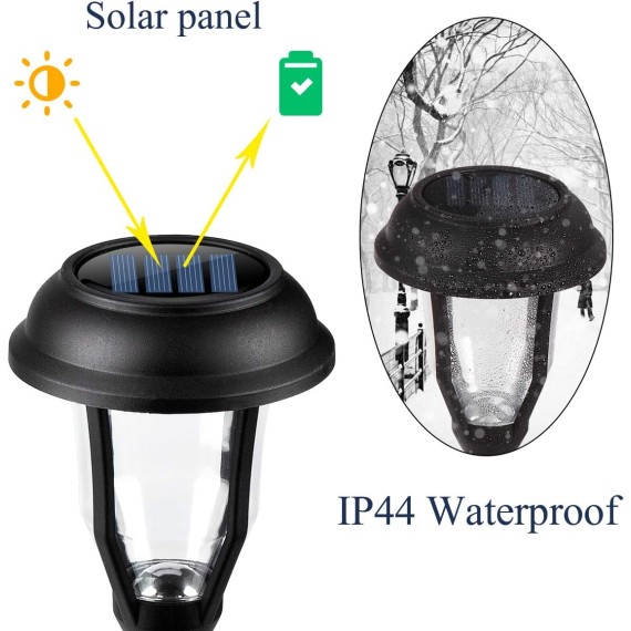 Solar Lights Outdoor Waterproof, 8 Pack Solar Lights for Outside, Solar Garden Lights for Patio, Yard, Walkway, Lawn. (Warm White)