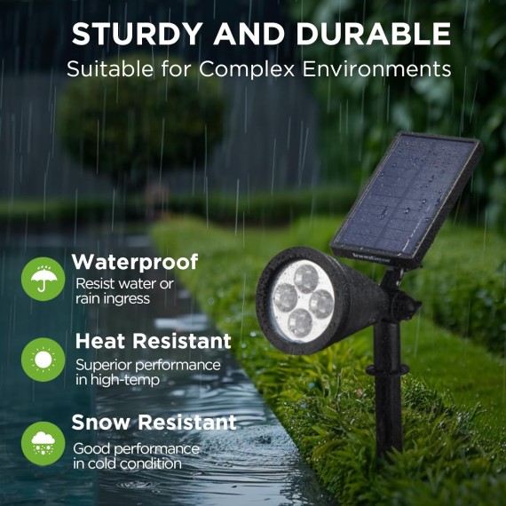 Solar Lights Outdoor Waterproof Solar Garden Light for Outside Yard Landscape Lighting Pathway Spot Lights Spotlight Wall Light Auto On/Off, Pack of 6 (Warm White)