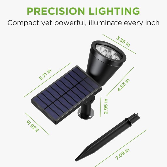 Solar Lights Outdoor Waterproof Solar Garden Light for Outside Yard Landscape Lighting Pathway Spot Lights Spotlight Wall Light Auto On/Off, Pack of 6 (Warm White)