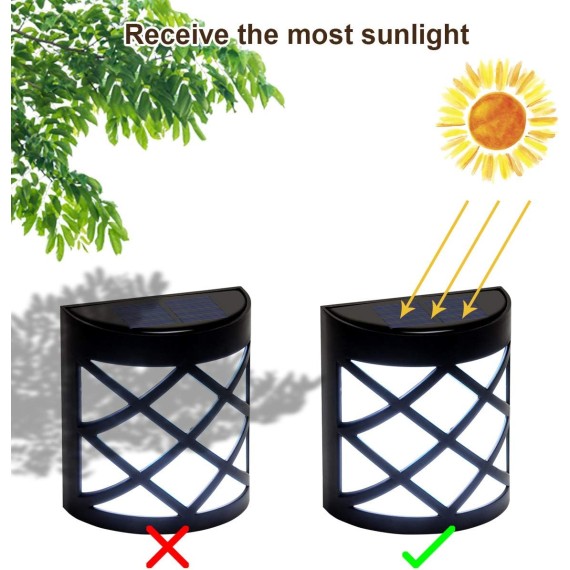 8 Pack Solar Fence Lights, Solar Deck Lights, Waterproof Auto Decorative Outdoor Solar Wall Lights for Deck, Patio, Stairs, Yard, Path and Driveway (Cold White)