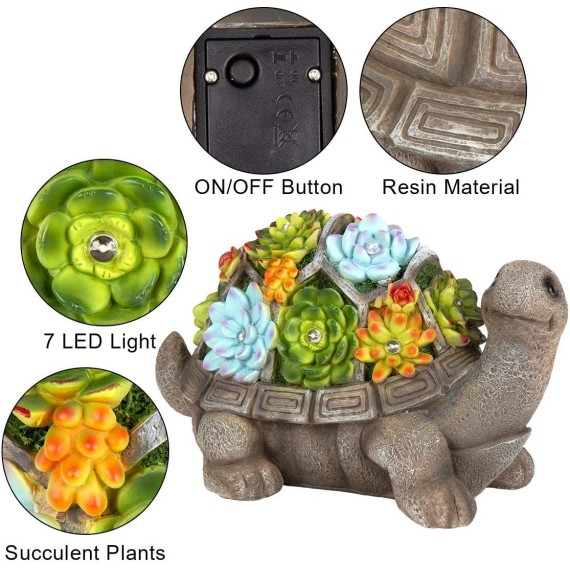 11.5 Inch Solar Garden Statues Turtle Figurine Lights for Outside Garden Decor, Yard Decorations Outdoor Housewarming Gifts for Mom, Women for Mothers Day