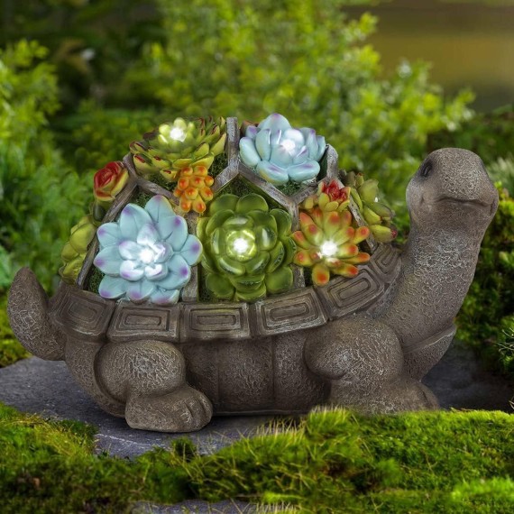 11.5 Inch Solar Garden Statues Turtle Figurine Lights for Outside Garden Decor, Yard Decorations Outdoor Housewarming Gifts for Mom, Women for Mothers Day