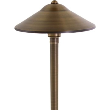 12V Solid Cast Brass Path Light (25" Tall, 9" Shade)