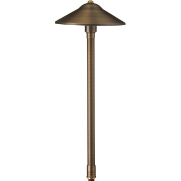 12V Solid Cast Brass Path Light (25" Tall, 9" Shade)