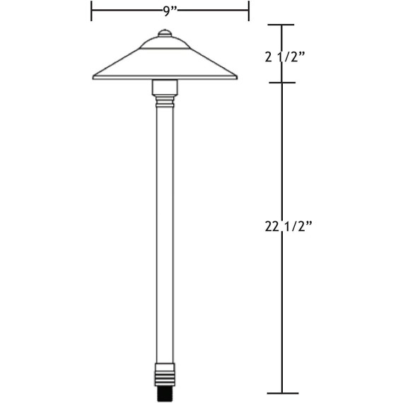12V Solid Cast Brass Path Light (25" Tall, 9" Shade)