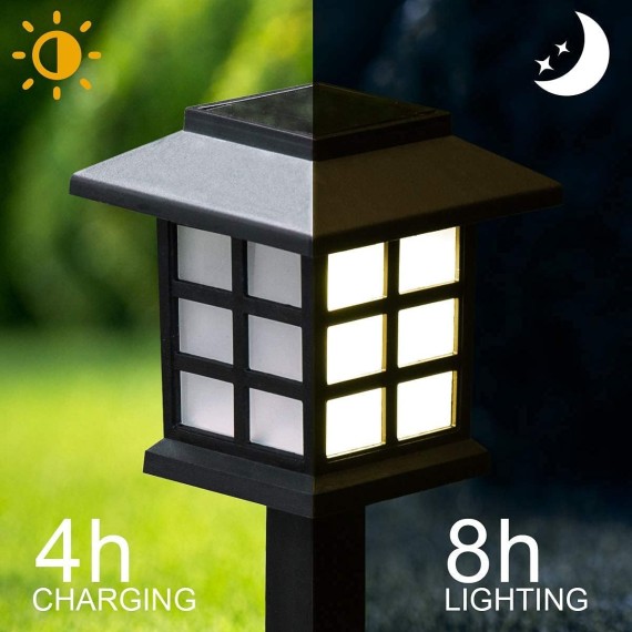 Solar Outdoor Lights，8 Pack LED Solar Lights Outdoor Waterproof, Solar Walkway Lights Maintain 10 Hours of Lighting for Your Garden, Landscape, Path, Yard, Patio, Driveway