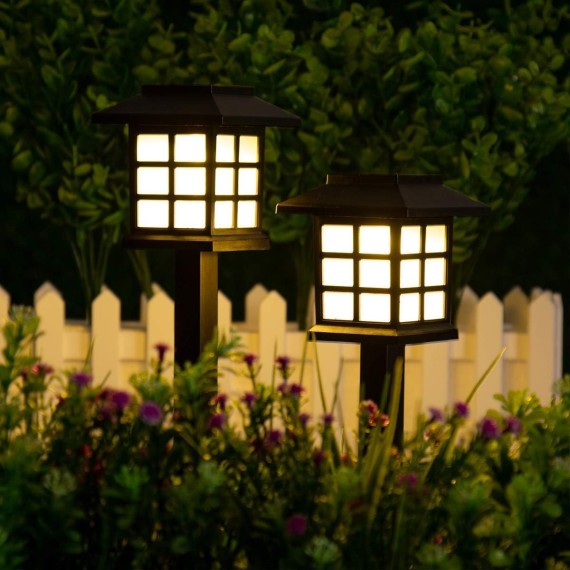 Solar Outdoor Lights，8 Pack LED Solar Lights Outdoor Waterproof, Solar Walkway Lights Maintain 10 Hours of Lighting for Your Garden, Landscape, Path, Yard, Patio, Driveway