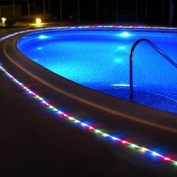 2 Pack Solar Rope Lights, Each with 100 LEDs 35.7ft 8 Modes, Solar String Lights Outdoor Waterproof, Tube Lights for Garden Fence Patio Yard Christmas Decorations (Multicolor)