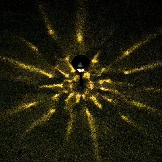 Solar Powered Pathway Lights, Black, Waterproof, Easy Installation, High Lumen, 19" Height x 5.3" Diameter