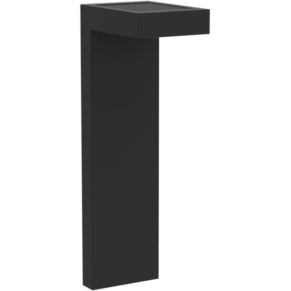 Set of 2 Modern Solar Black Metal Outdoor L-Shaped Path Lights with Bright LED, Solid Metal Aluminum Groundstake
