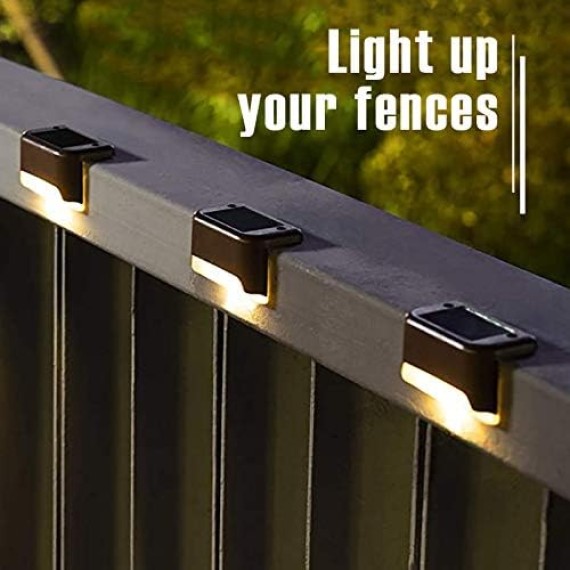 Led Solar Deck Lights, 16 Pack Waterproof for Outdoor Stairs, Step, Fence, Railing, Yard and Patio (Warm White)…