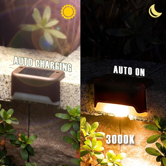 Led Solar Deck Lights, 16 Pack Waterproof for Outdoor Stairs, Step, Fence, Railing, Yard and Patio (Warm White)…