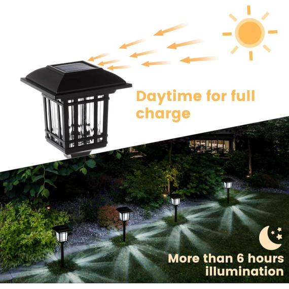 Garden Path Lights 8 Pack, Solar Powered, Bright Outdoor Yard Lights Waterproof for Landscape, Lawn, Pathway, Walkway and Driveway (Cold White)