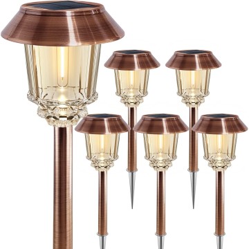 Solar Pathway Lights Outdoor - 6 Pack Solar Garden Lights, Solar Lights Outdoor Auto On/Off IP65 Waterproof Solar Powered Landscape 10-40 LM Dimmable Lighting for Yard Patio Walkway Driveway