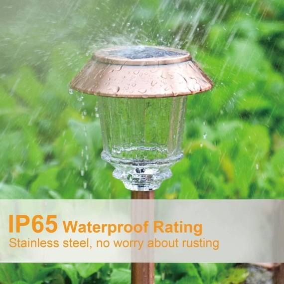 Solar Pathway Lights Outdoor - 6 Pack Solar Garden Lights, Solar Lights Outdoor Auto On/Off IP65 Waterproof Solar Powered Landscape 10-40 LM Dimmable Lighting for Yard Patio Walkway Driveway