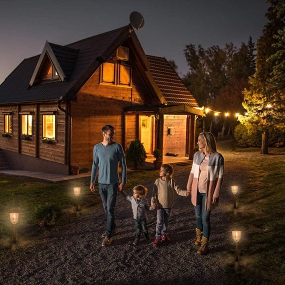 Solar Pathway Lights Outdoor - 6 Pack Solar Garden Lights, Solar Lights Outdoor Auto On/Off IP65 Waterproof Solar Powered Landscape 10-40 LM Dimmable Lighting for Yard Patio Walkway Driveway