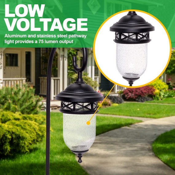 GreenLighting Low Voltage Victorian Outdoor Lights - Walkway Lights, Garden Lights, Lawn or Landscape Lighting - Waterproof and Rust-Resistant (Black, 4 Pack)…