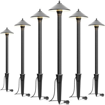 Low Voltage LED Pathway Lights 1.2W Outdoor Landscape Lighting 6 Pack 40 Lumen Landscape Path Lights 2700K for Lawn Patio Yard Walkway Driveway Pathway Garden