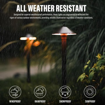 Low Voltage LED Pathway Lights 1.2W Outdoor Landscape Lighting 6 Pack 40 Lumen Landscape Path Lights 2700K for Lawn Patio Yard Walkway Driveway Pathway Garden