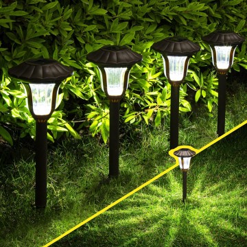 Solar Pathway Lights, 8 Pack Bright Solar Garden Lights, Solar Powered Walkway Lights, Solar Lights Outdoor Waterproof Solar Path Lights for Yard, Patio, Driveway (Cold White)…