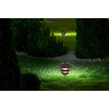 SF76/637/04 Outdoor Pagoda Landscape Pathway Light, 3 Tier - Large Hood, Old Bronze (4 Pack)
