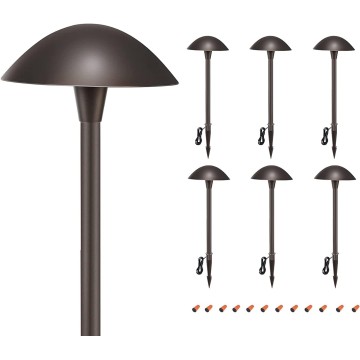 LED Landscape Pathway Light,5W 12V~15V AC/DC Low Voltage Path Lighting,Waterproof,6 Pack