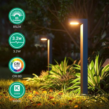 Low Voltage Landscape Lights, 3.2W 85LM 3000K Waterproof Outdoor Landscape Lighting & Accessories, 50,000Hrs Electric LED Pathway Lights Wired, Modern Aluminum Housing for Driveway Garden