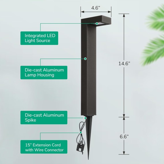 Low Voltage Landscape Lights, 3.2W 85LM 3000K Waterproof Outdoor Landscape Lighting & Accessories, 50,000Hrs Electric LED Pathway Lights Wired, Modern Aluminum Housing for Driveway Garden