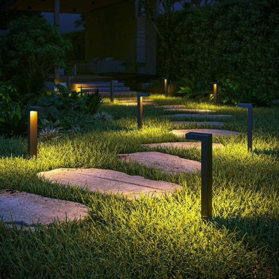 Low Voltage Landscape Lights, 3.2W 85LM 3000K Waterproof Outdoor Landscape Lighting & Accessories, 50,000Hrs Electric LED Pathway Lights Wired, Modern Aluminum Housing for Driveway Garden