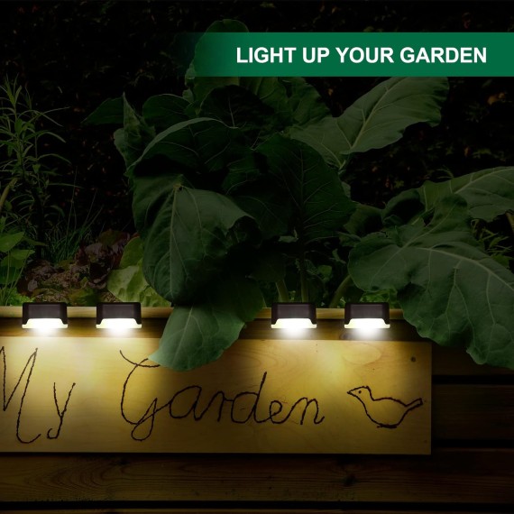 12 Pcs Solar Deck Lights, Bronze Finished Waterproof Led Solar Lamp for Outdoor Pathway, Yard, Patio, Stairs, Step and Fences. (Cool White)