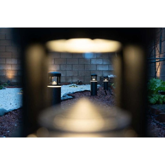 RGB Low Voltage Pathway Lights, Unique Light Pattern, Color Changing, Landscape Path Lights Outdoor, Aluminum, IP65, 3000K Warm White, 5W 12V AC/DC Path Lighting for Driveway, Pack of 4