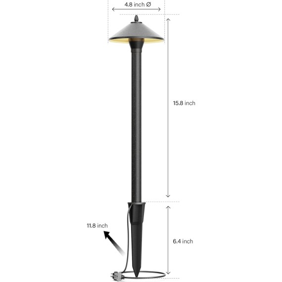 Low Voltage Pathway Lights Outdoor Landscape Lighting 10W 2700K Die-cast Aluminum Housing 12V Garden Halogen Path Lights for Walkway Patio Yard Lawn 6Pack