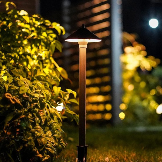 Low Voltage Pathway Lights Outdoor Landscape Lighting 10W 2700K Die-cast Aluminum Housing 12V Garden Halogen Path Lights for Walkway Patio Yard Lawn 6Pack
