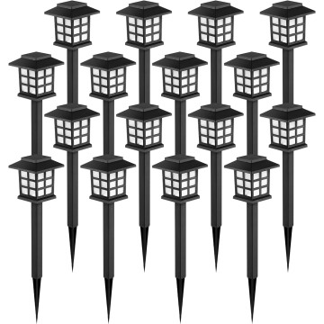LED Solar Walkway Lights, 16 Pack Waterproof Lights for Garden, Landscape, Path, Yard, Patio, Driveway - Maintain 10 Hours of Lighting