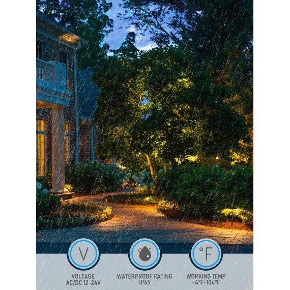 3CCT Low Voltage Pathway Lights, LED Landscape Path Lights, 3000K/4000K/5000K, Flat Cone Head, 12-24V AC/DC, IP65 Outdoor Walkway Light, Oil Rubbed Bronze Aluminum, Pack of 6