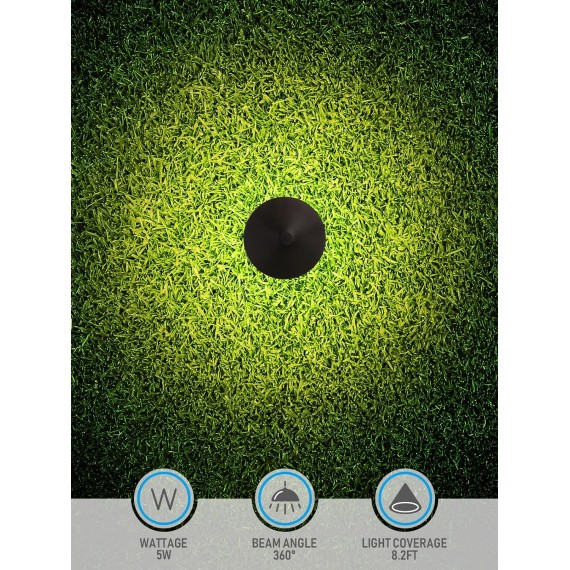 3CCT Low Voltage Pathway Lights, LED Landscape Path Lights, 3000K/4000K/5000K, Flat Cone Head, 12-24V AC/DC, IP65 Outdoor Walkway Light, Oil Rubbed Bronze Aluminum, Pack of 6