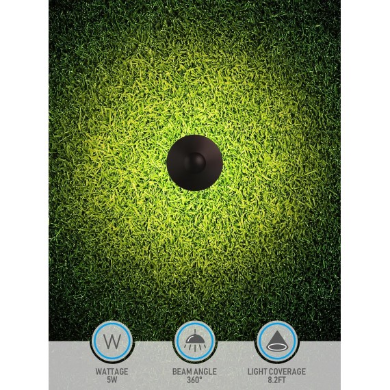 3CCT Low Voltage Pathway Lights, LED Landscape Path Lights, 3000K/4000K/5000K, Saucer Head, 12-24V AC/DC, IP65 Outdoor Walkway Light, Oil Rubbed Bronze Aluminum, Pack of 6