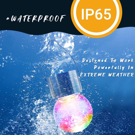 12 Pack Solar Outdoor Lights, Solar Hanging Lights for Christmas Decoration-Cracked Glass Solar Lights Outdoor Waterproof for Garden, Yard, Fence, Tree(Color Changing)