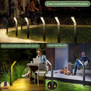 Solar Pathway Lights, 8 Pack Solar Outdoor Garden Light Waterproof Solar Powered with Warm White LED Lights, Landscape Path Lighting for Driveway, Patio, Yard, Backyard, Lawn