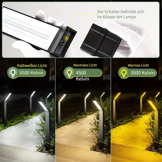 Solar Pathway Lights, 8 Pack Solar Outdoor Garden Light Waterproof Solar Powered with Warm White LED Lights, Landscape Path Lighting for Driveway, Patio, Yard, Backyard, Lawn