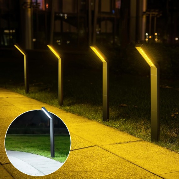 Solar Pathway Lights, 8 Pack Solar Outdoor Garden Light Waterproof Solar Powered with Warm White LED Lights, Landscape Path Lighting for Driveway, Patio, Yard, Backyard, Lawn
